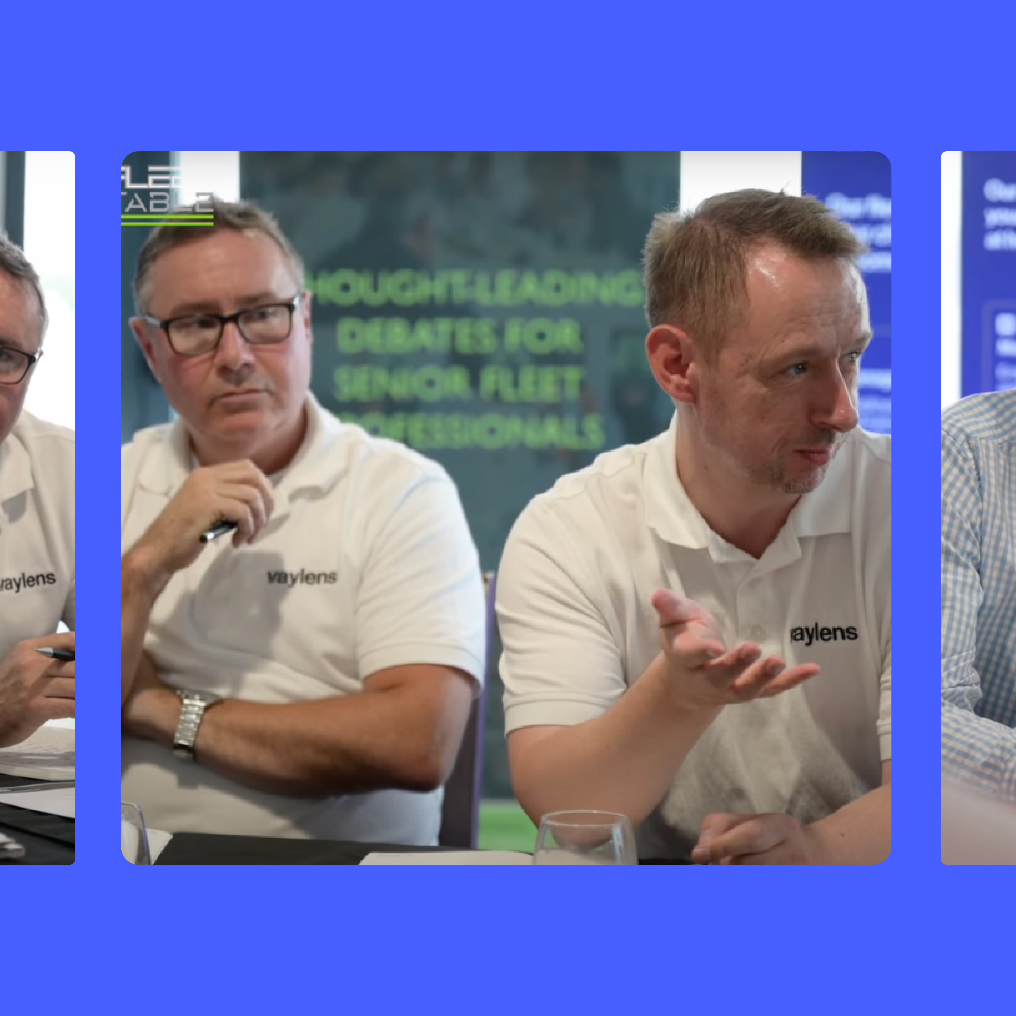 Portrait of Russ, a member of the vaylens team, smiling and pointing forward with a call-to-action message in the background.