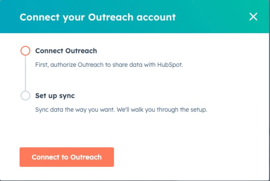 Connect Outreach account prompt