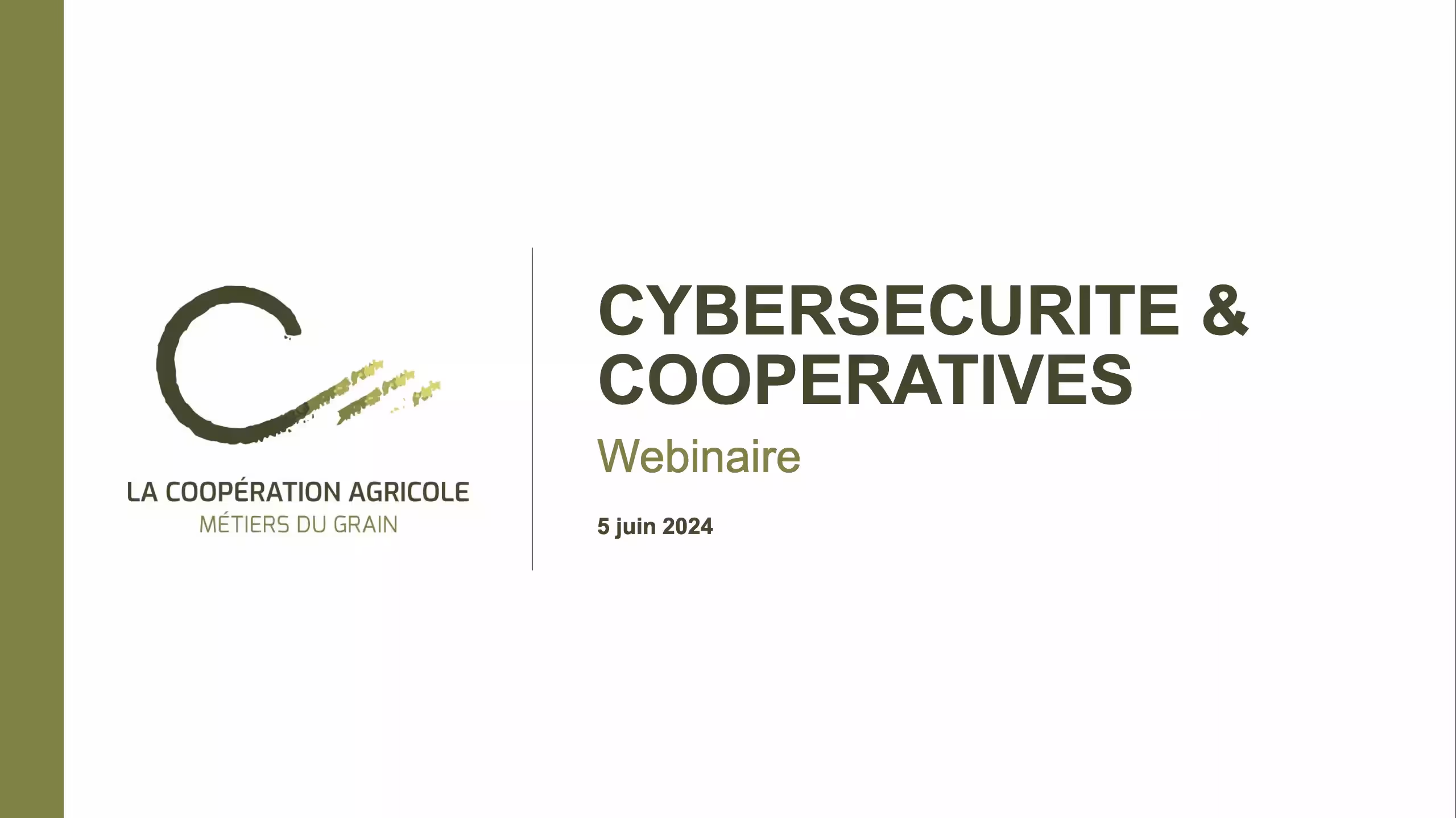 Couverture du document "Cybersécurité et Coopératives" par La Coopération Agricole, avec webinaire du 5 juin 2024 sur les nouvelles réglementations NIS 2 en cybersécurité pour le secteur agricole. Couverture du document "Cybersécurité et Coopératives" par La Coopération Agricole, avec webinaire du 5 juin 2024 sur les nouvelles réglementations NIS 2 en cybersécurité pour le secteur agricole.