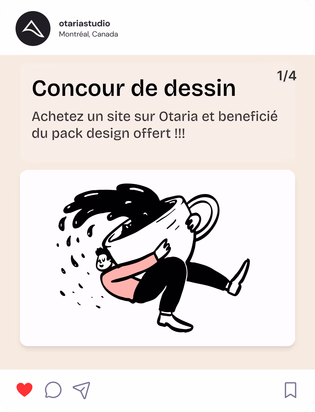 Pack Design Otaria Poste Insta Linkedin X alias Tweeter template de poste profesionel adapté au branding 