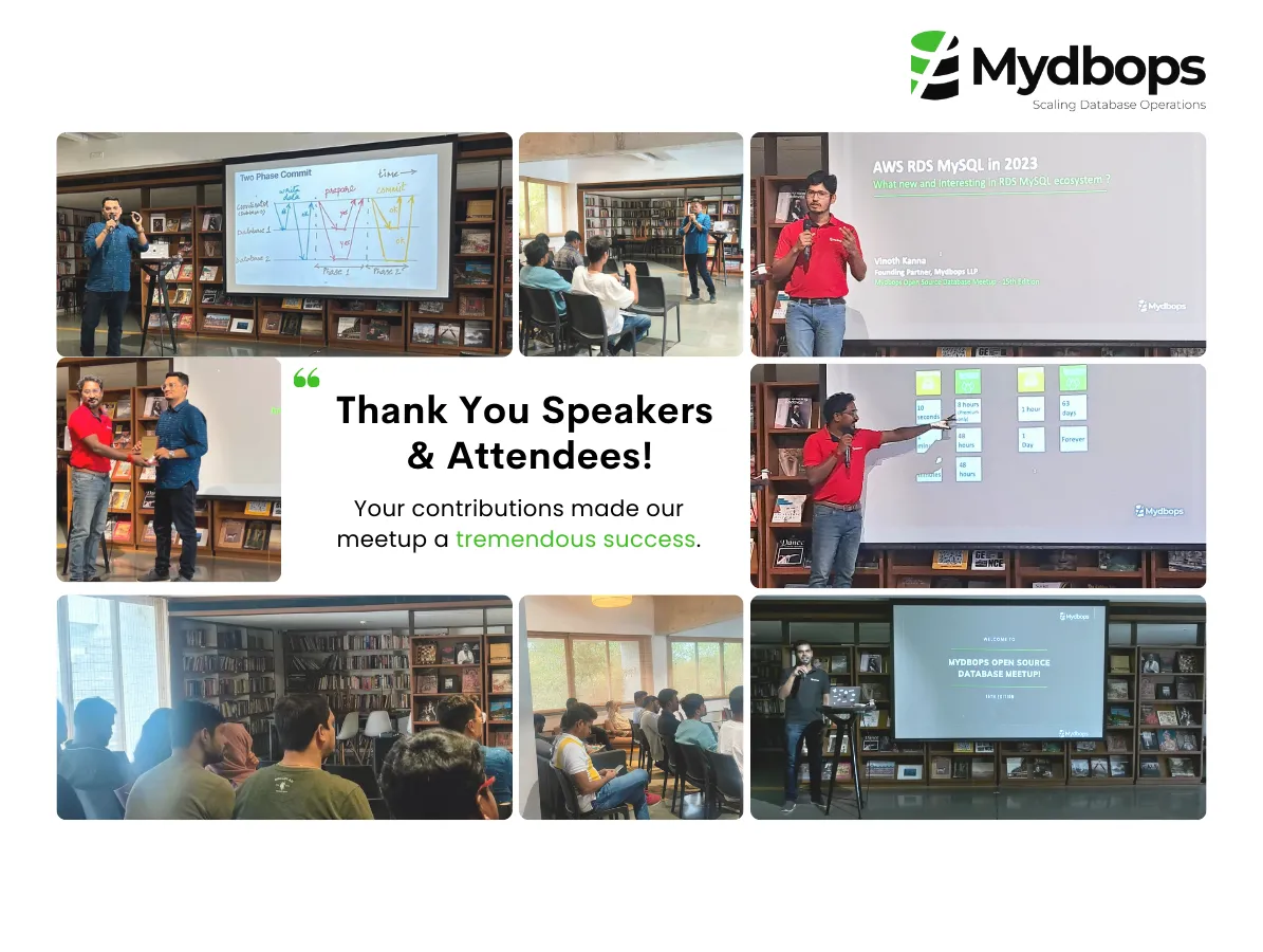 Recap of the 15th Mydbops Open Source Database Meetup: A Celebration of Collaboration — Mydbops
