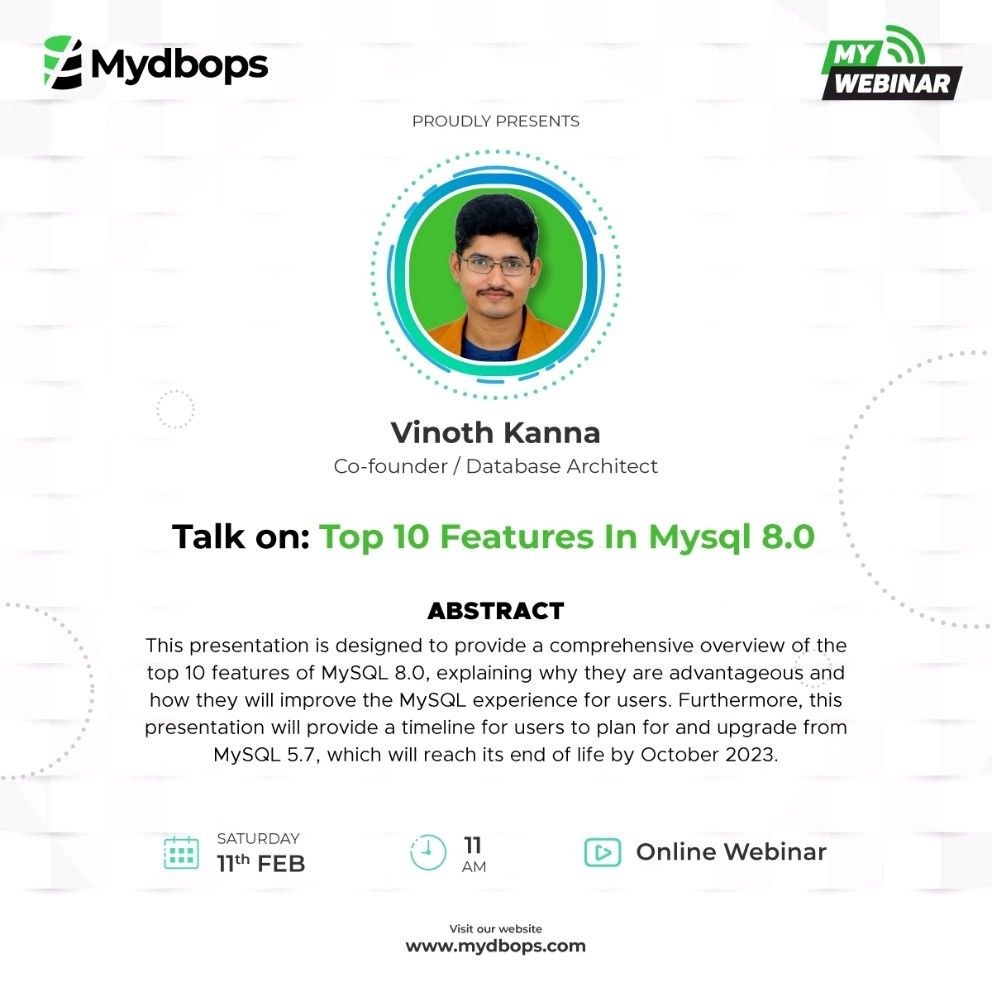 Synopsis of Mydbops 19th edition of MyWebinar — Mydbops