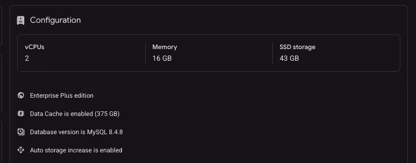 Cloud SQL Instance Configuration