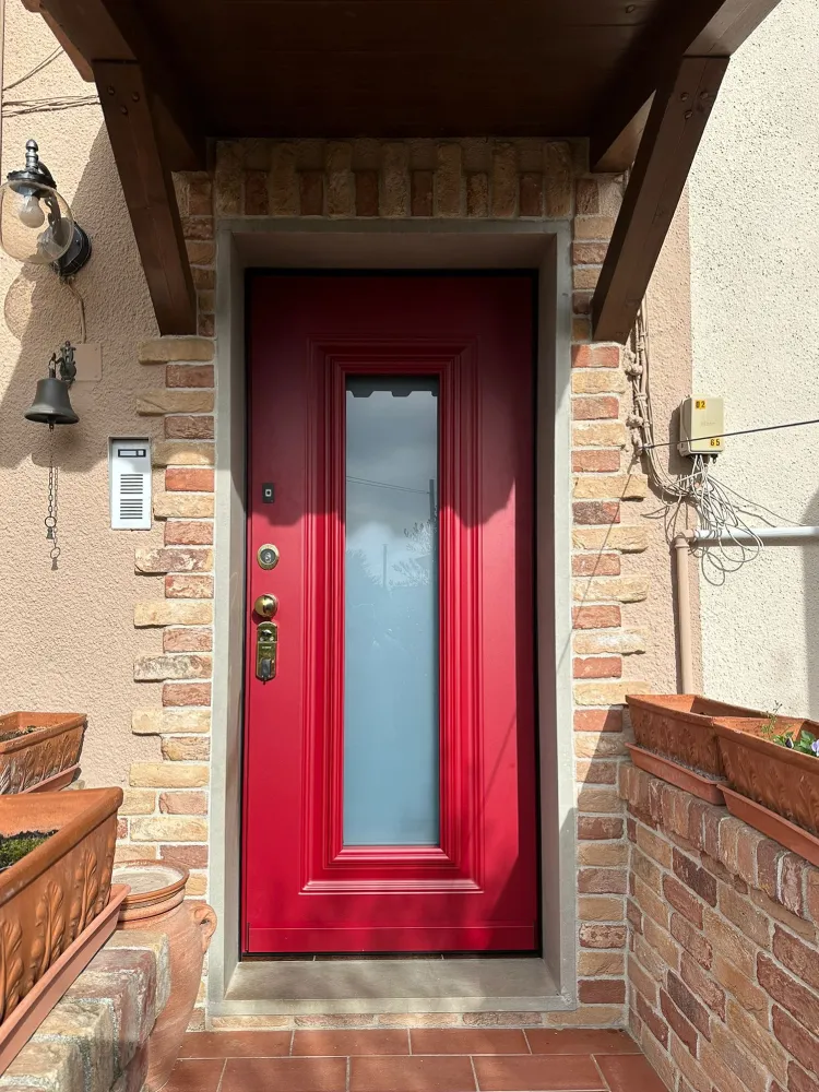 porta blindata con vetro