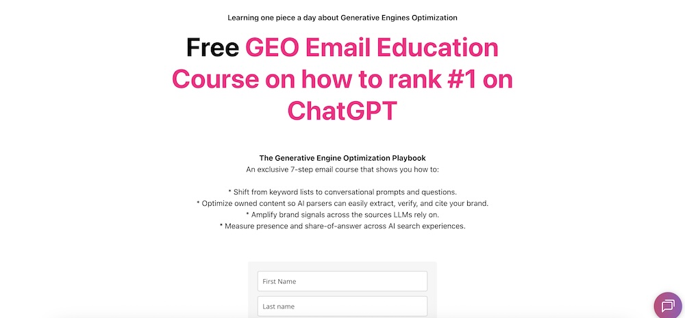 geo email education course