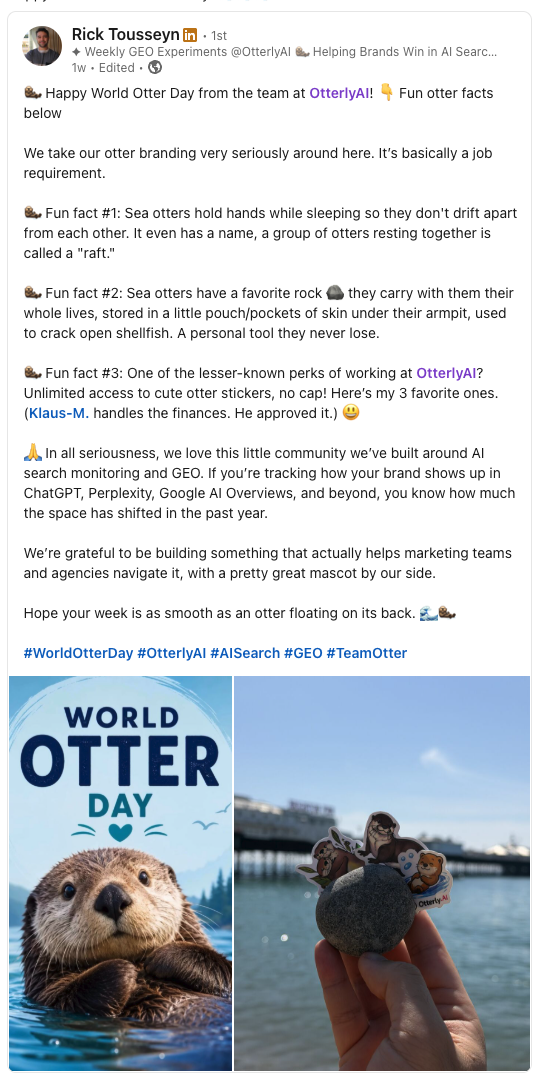 Happy World Otter Day from the OtterlyAI team