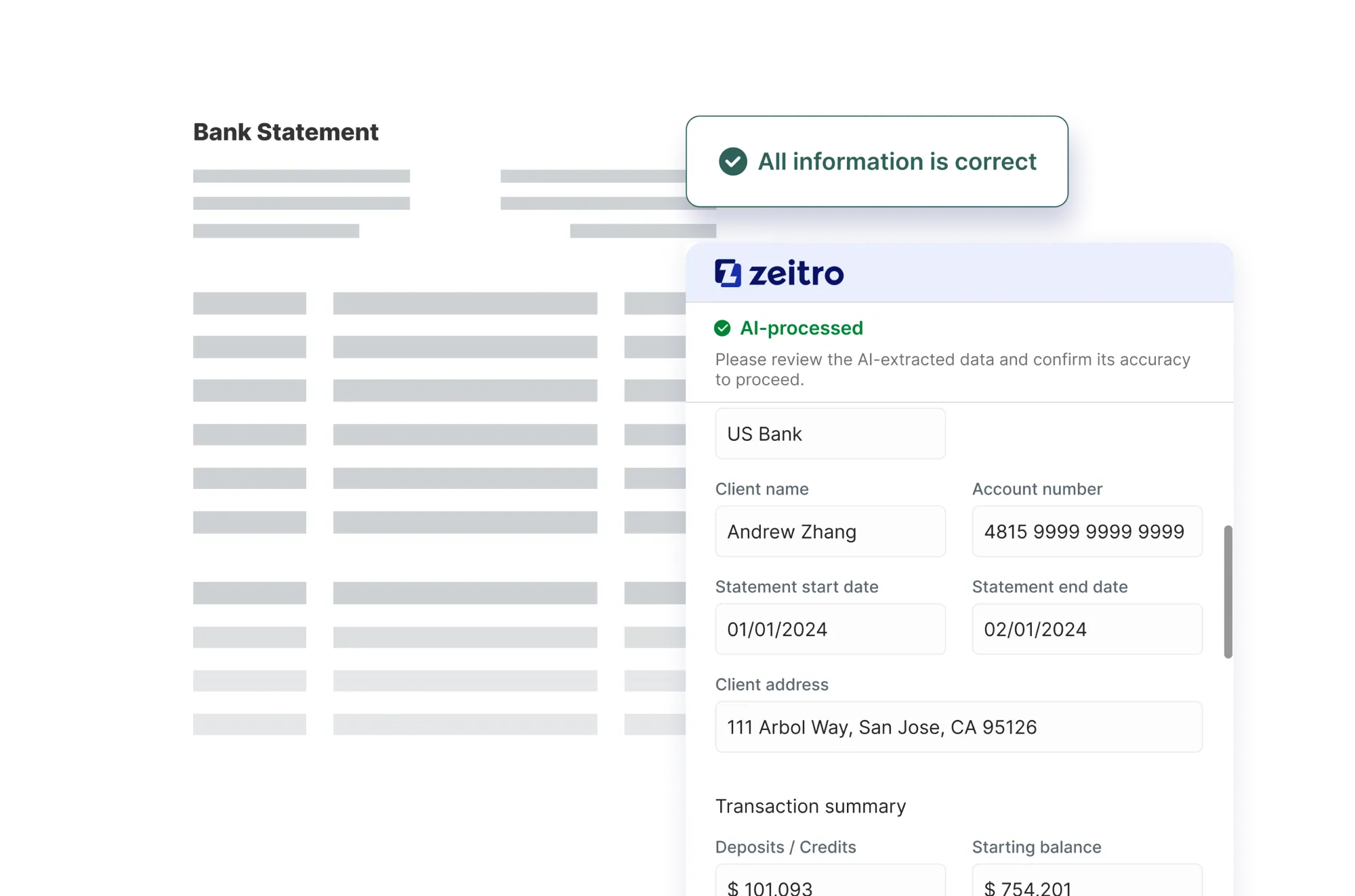 Income verification view displaying W-2 and paystub details
