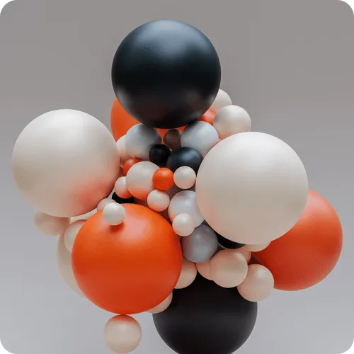 Image of a collection of colorful balloons in various sizes arranged together, showcasing a vibrant assortment of hues and shapes.