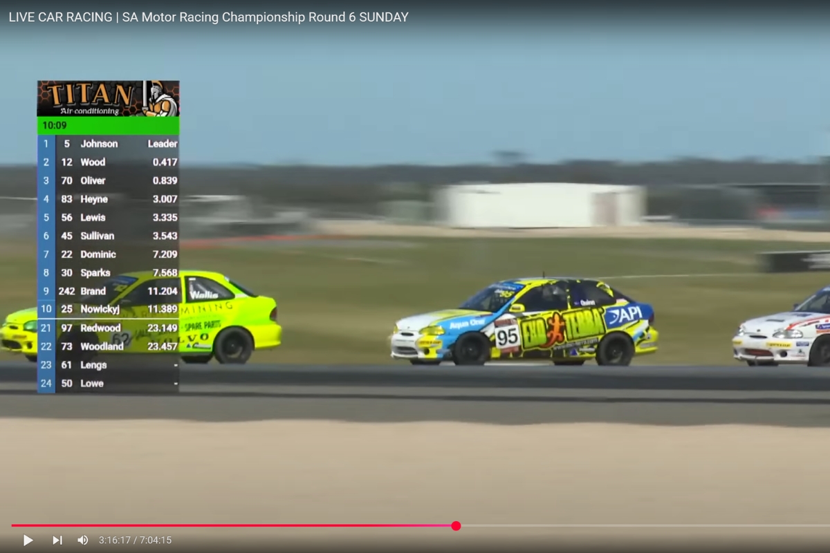 Screenshot from TV Broadcast of race