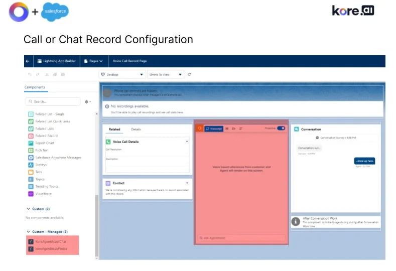 Call or chat record configuration