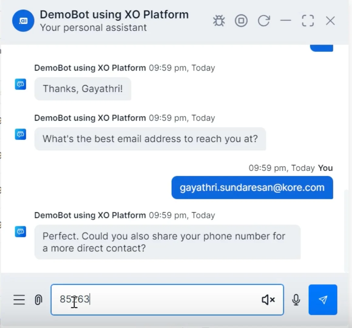 DemoBot using Ai for service