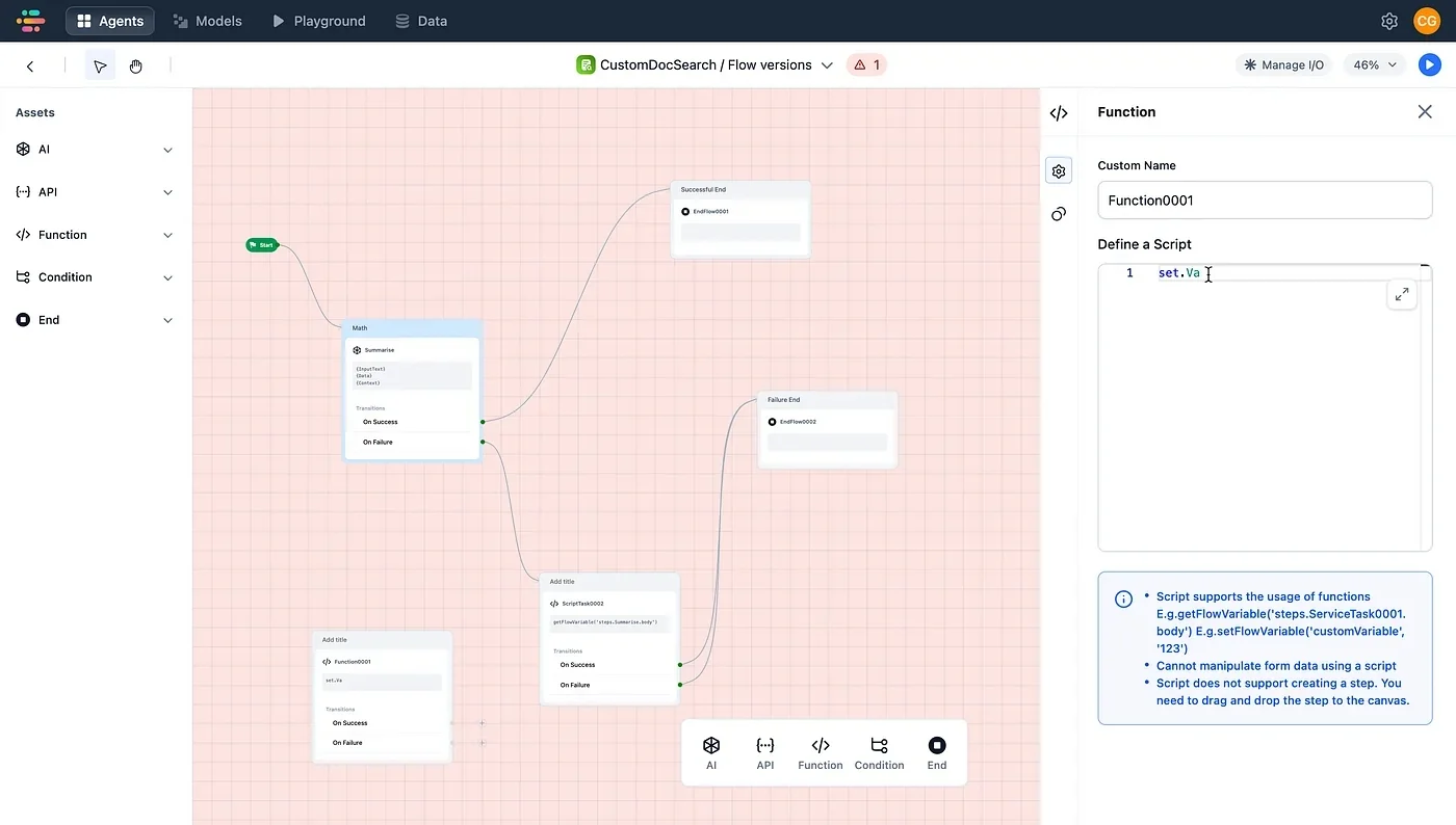 Results of process automation shown in agent work flows.