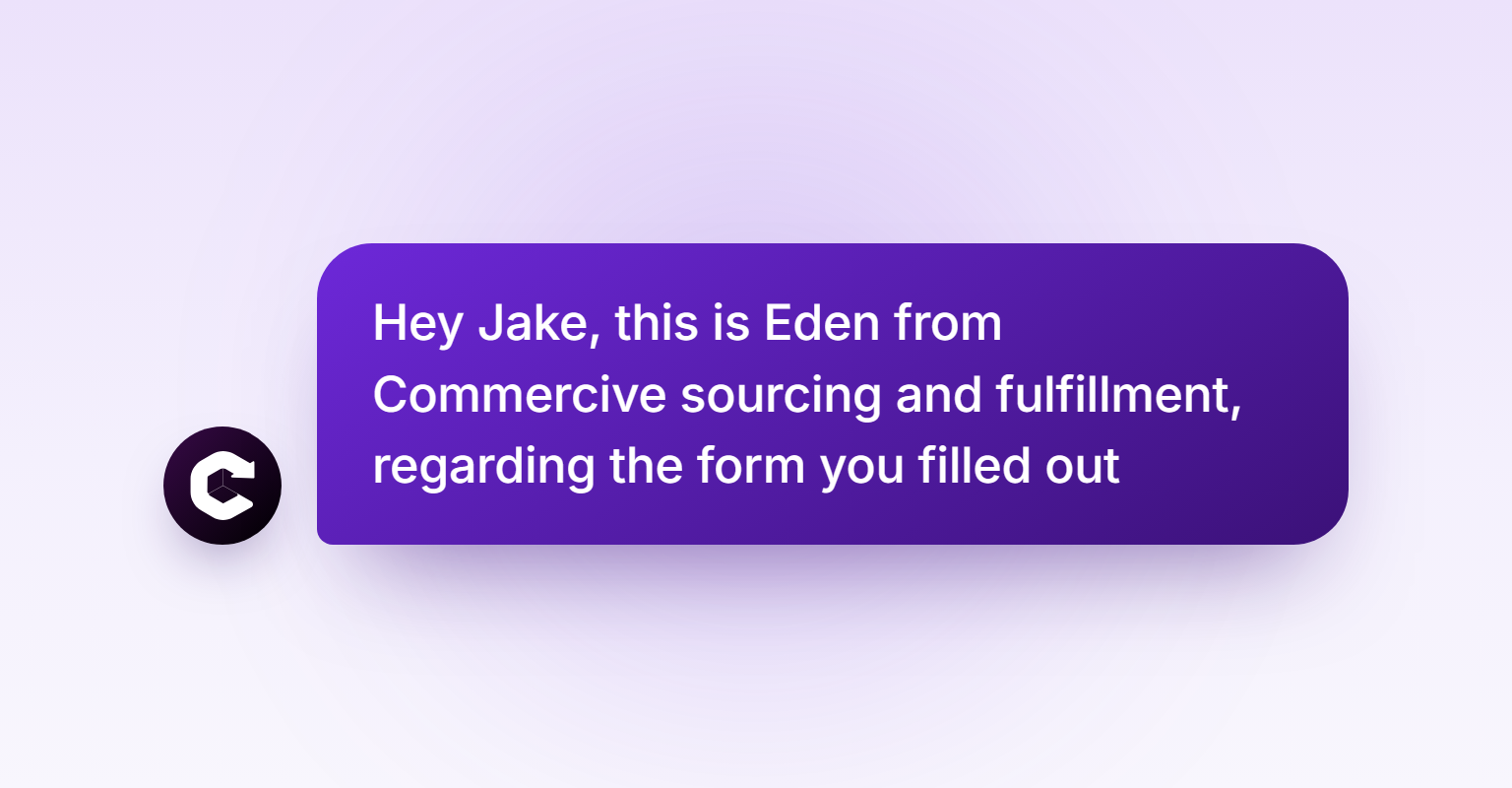 A sourcing agent messages you
