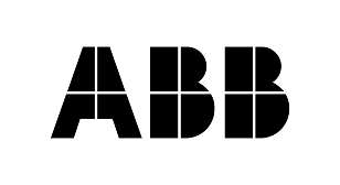 Logo stylisé en noir des lettres ABB avec des segments horizontaux et verticaux.