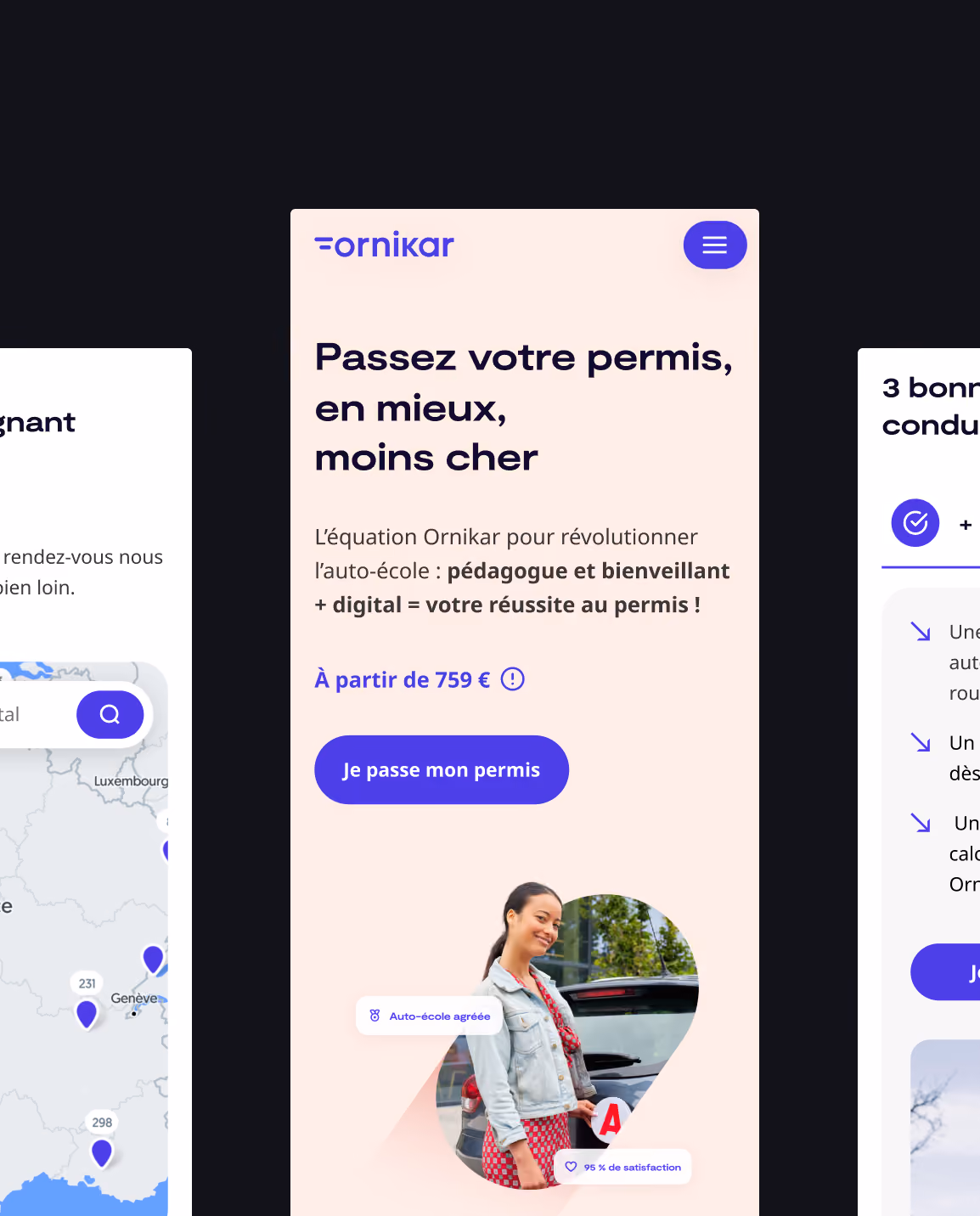 Multiple view of Ornkar landing page on molcup mobile