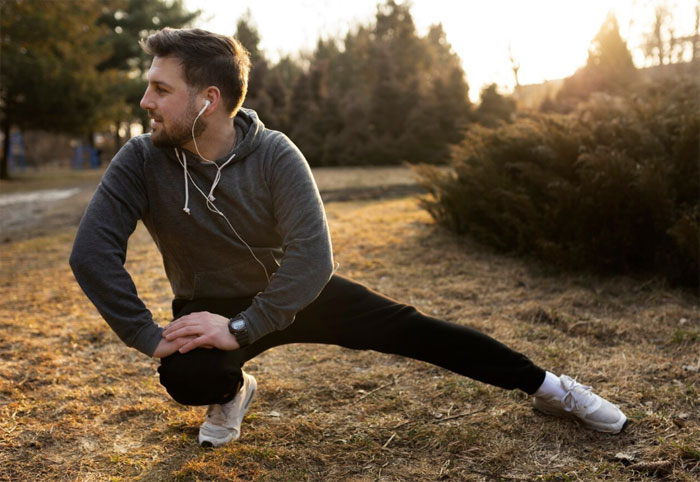 Man stretching