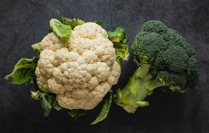 Broccoli and cauliflower