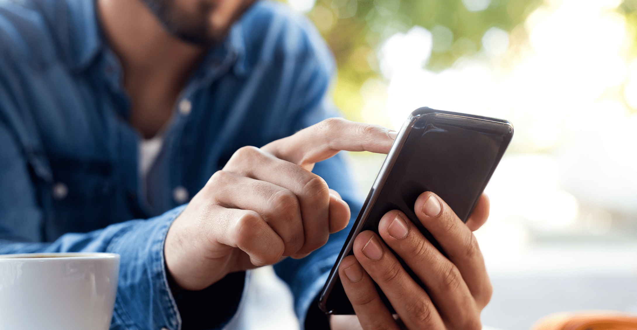 Man on phone image