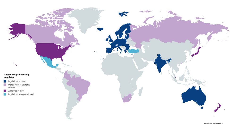The global development of Open Banking regulations and initiatives