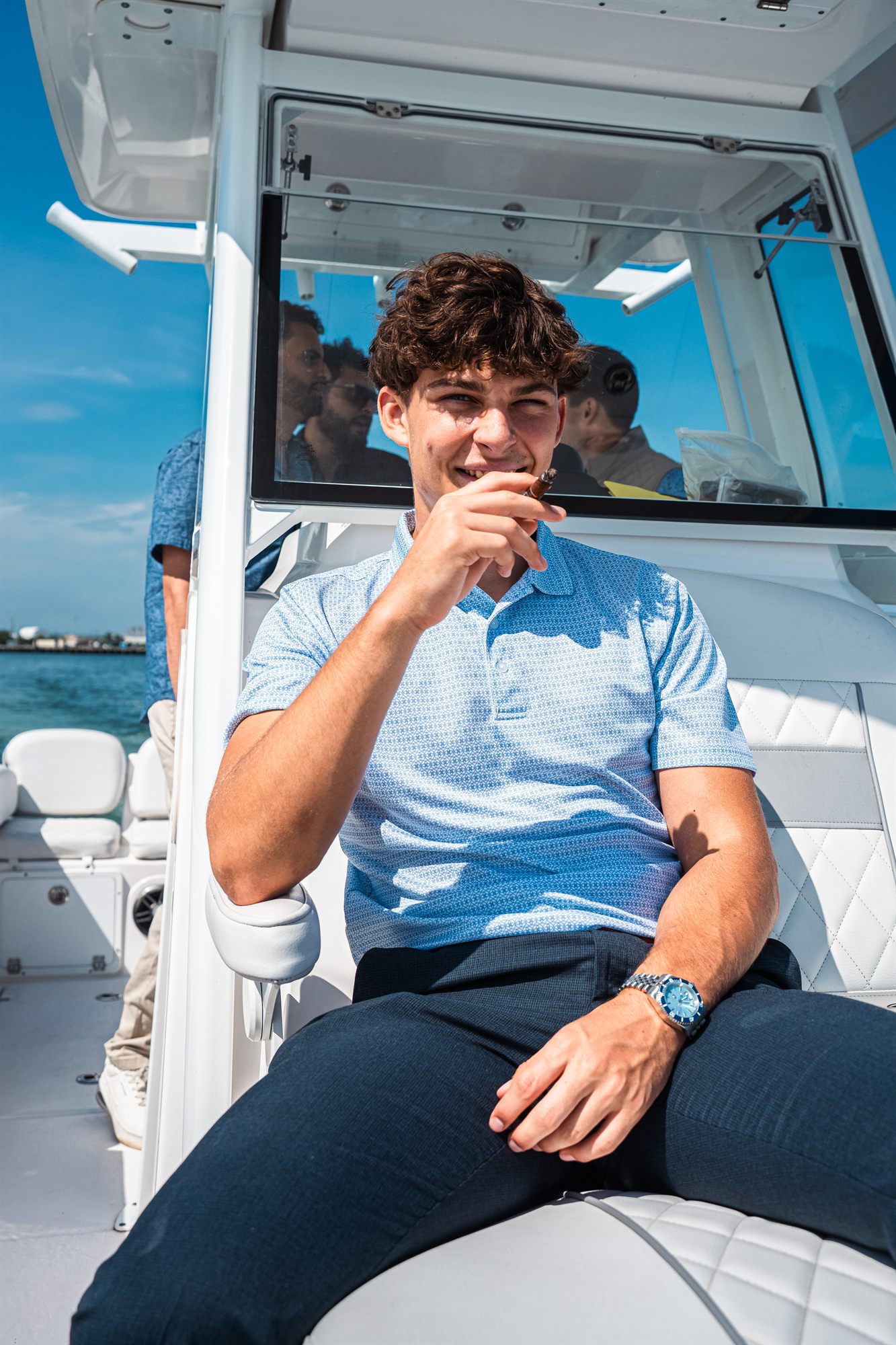 Smiling AFC team member on deck