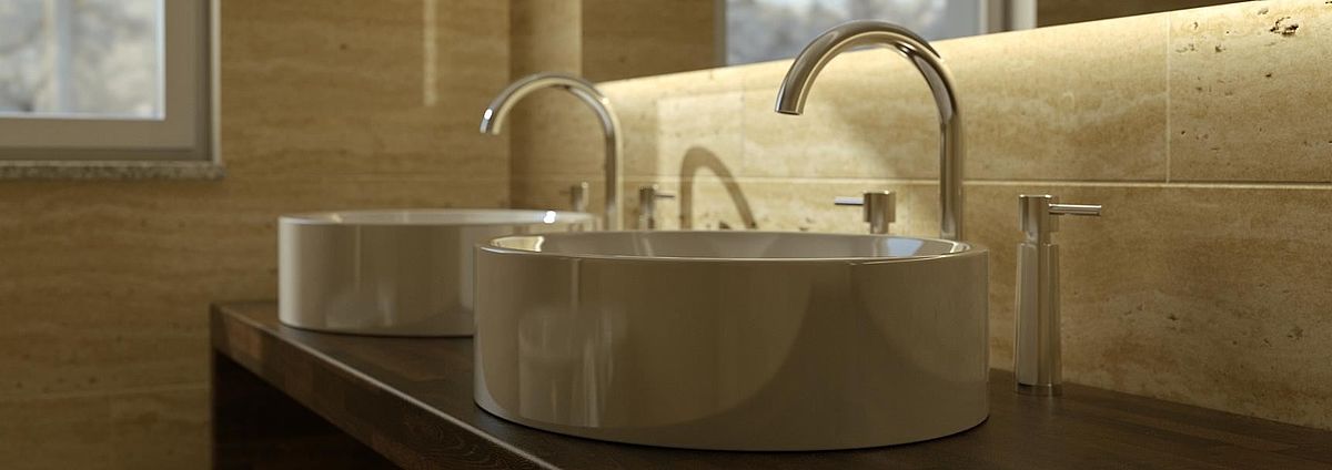 Bild: © FlexMedia Badezimmer Detailansicht / Bild Banner: © FlexMedia Villa mit Pool