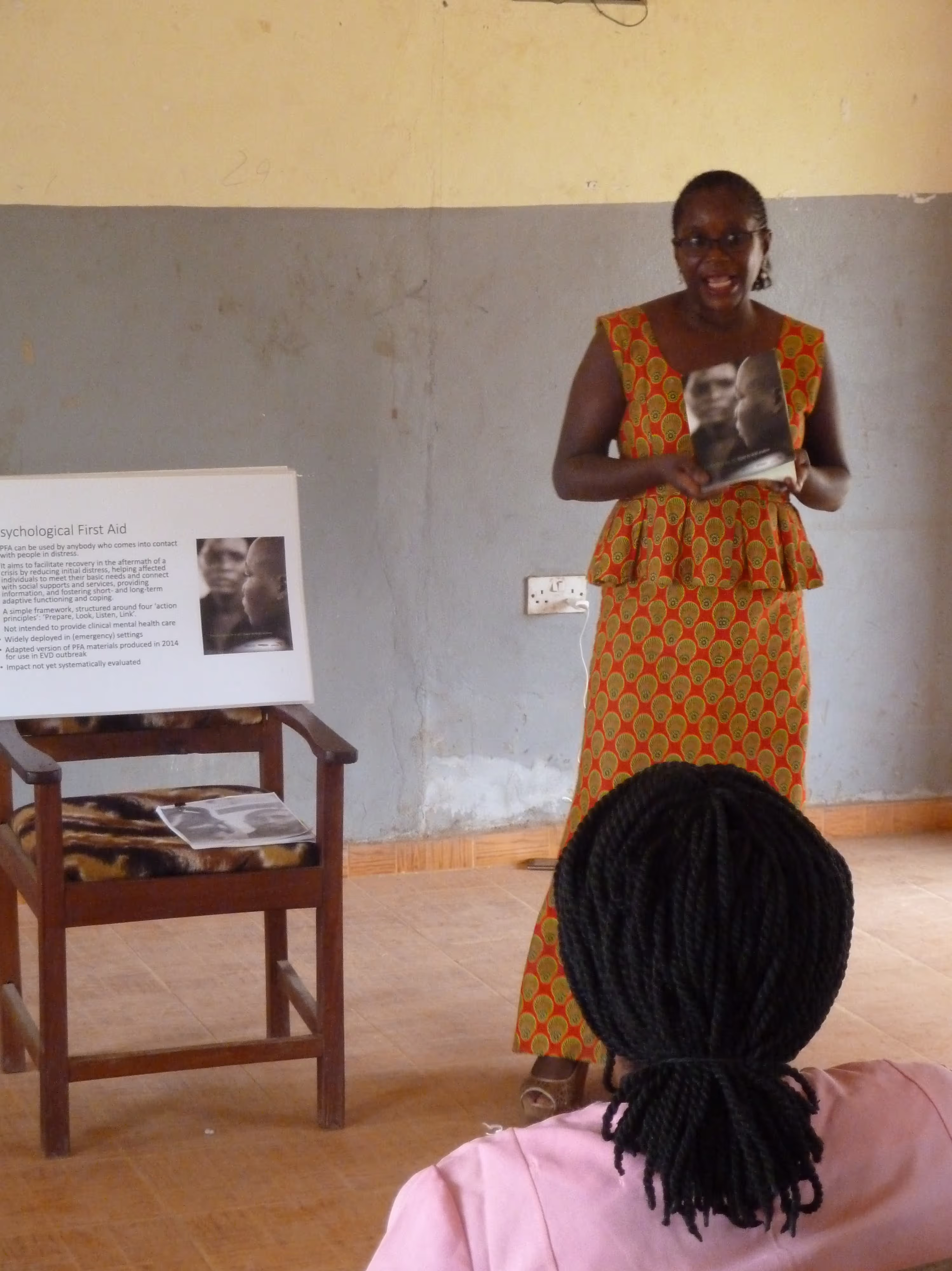 Dr. Rebecca Esliker provides Psychological First Aid training