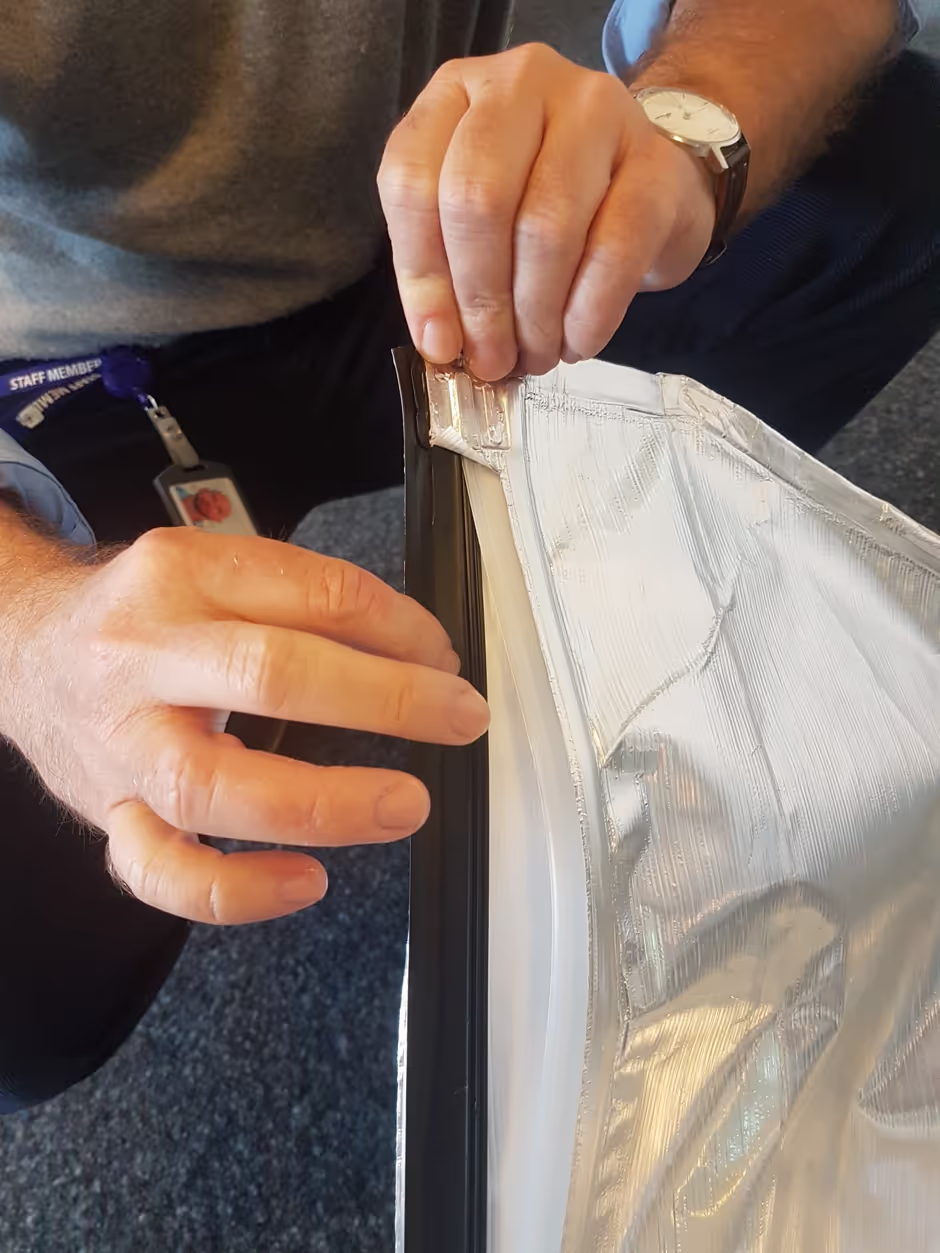 Better Body Bag User Acceptance Test at ICRC March 2020. Credit SSRa
