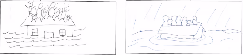 ";Severe flooding"; (left) vs. ";moderate flooding"; (right)