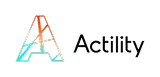 Actility company logo with stylized A in green and red colors.
