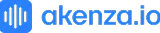 Akenza.io logo with blue sound wave icon and text.