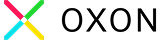 Oxon logo with colorful overlapping diagonal lines forming an X shape.