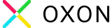 Oxon logo with colorful overlapping diagonal lines forming an X shape.