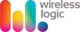 Wireless Logic company logo with colorful rounded bars and dot design.