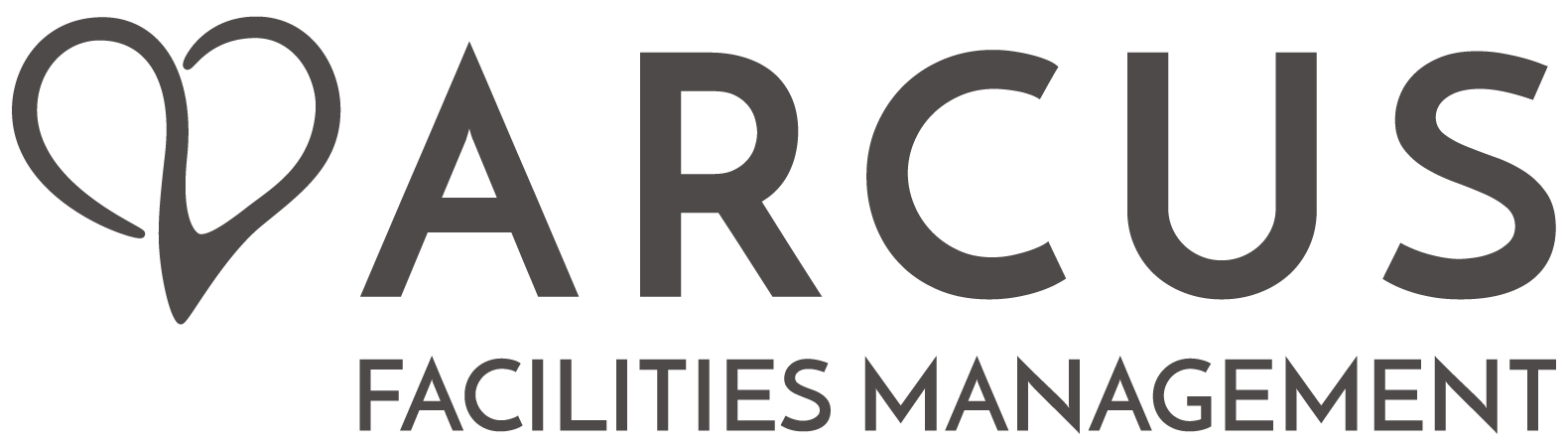 Arcus Facilities Management logo with stylized heart-shaped symbol and text.