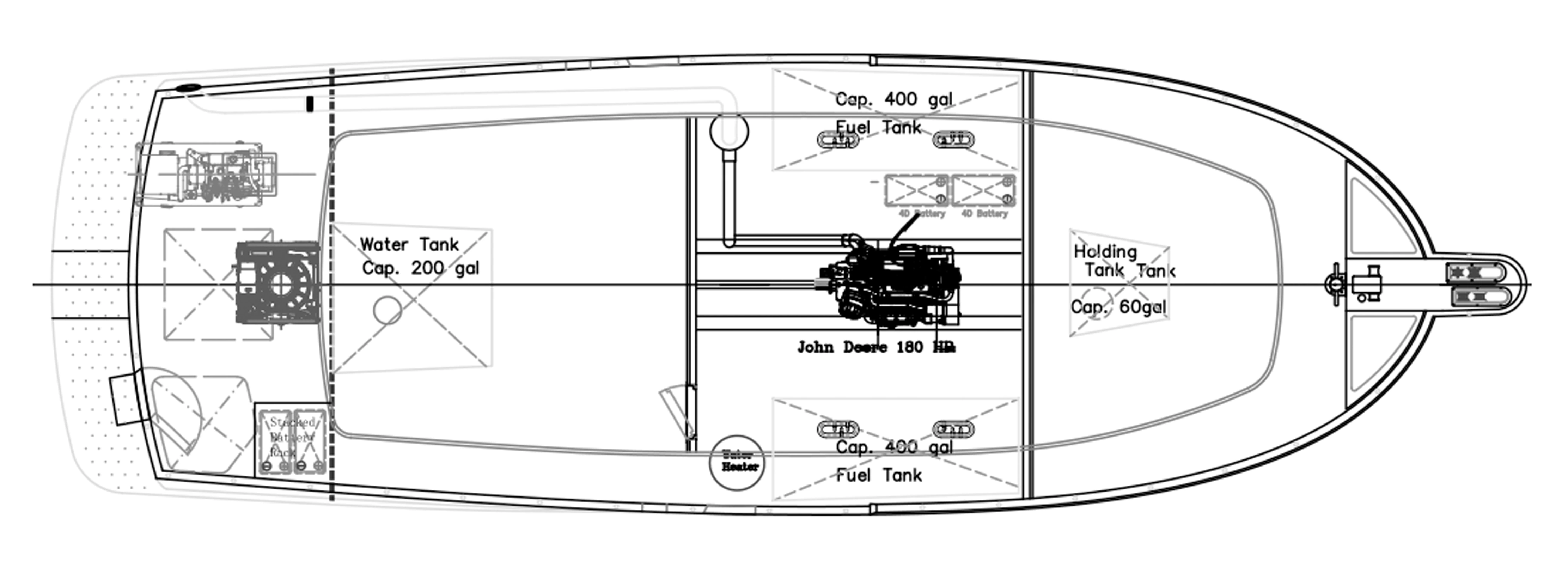 42 archer lower deck tanks layout