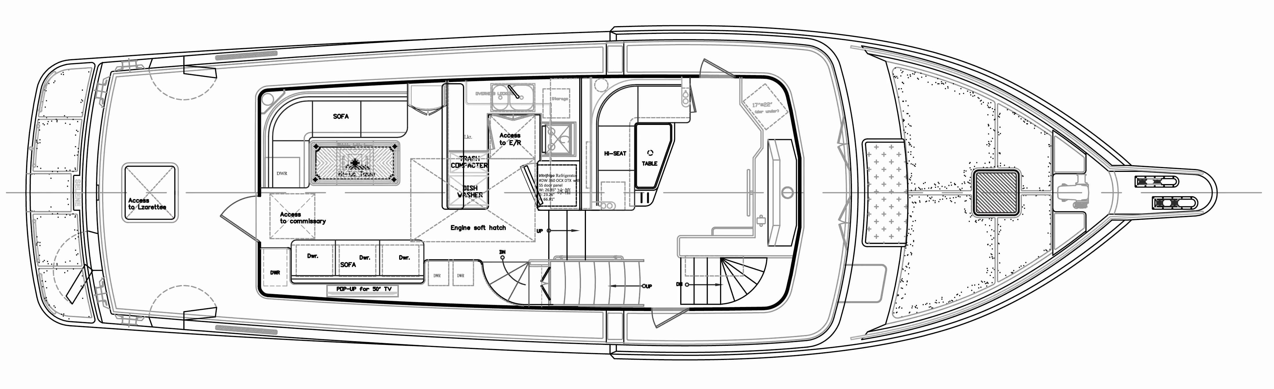 54 classic main two side decks layout