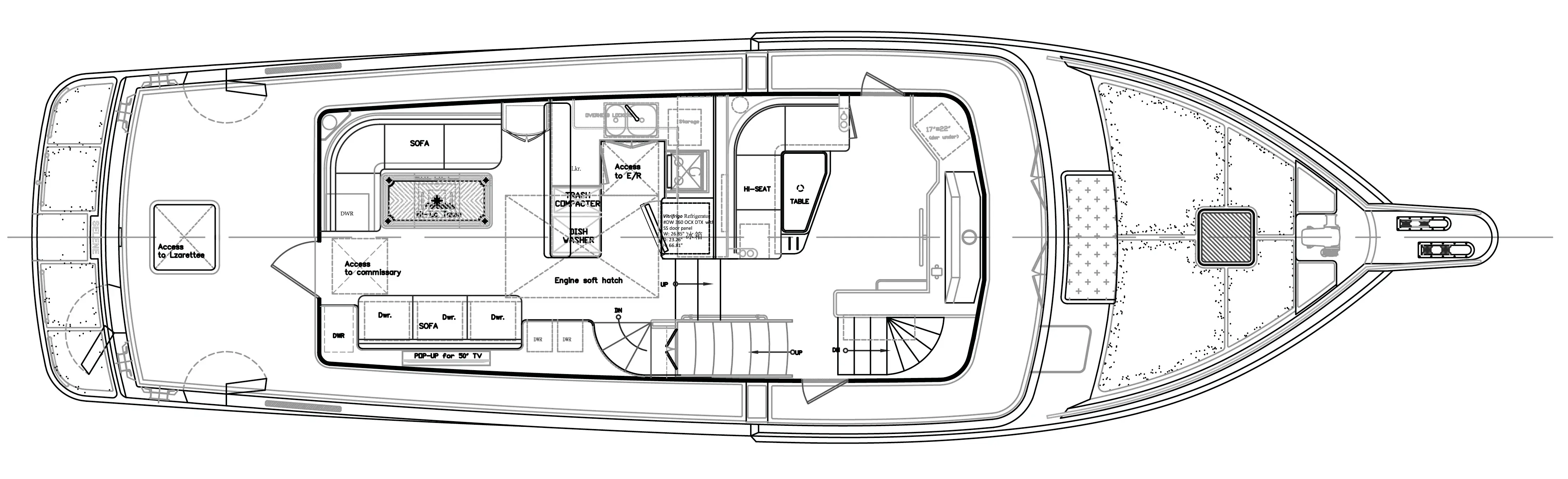 54 classic main two side decks layout