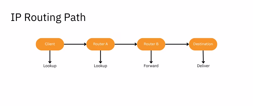 IP routing path diagram