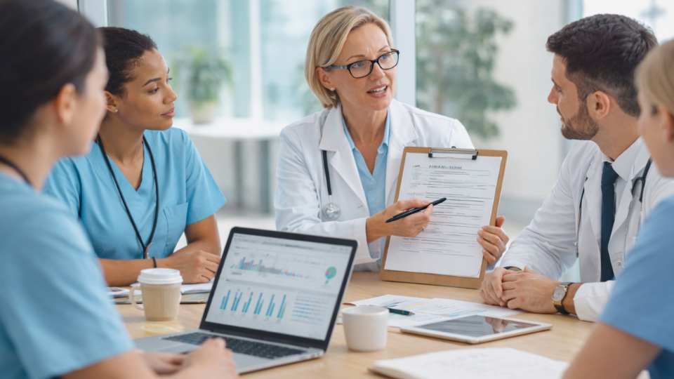 Compliance training for medical staff in clinic meeting