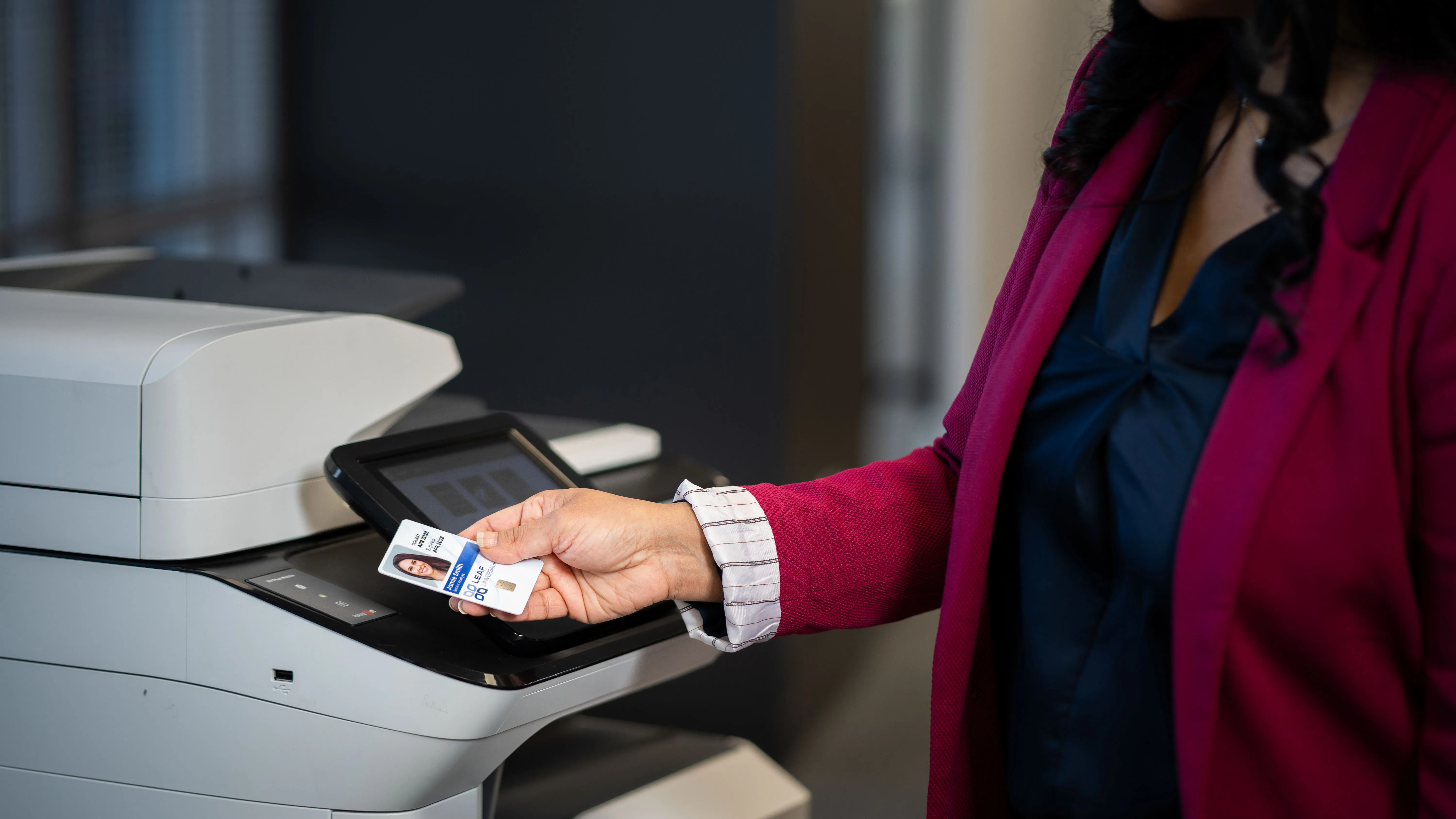 Person using a LEAF credential for physical and digital access