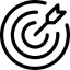 Target or bullseye icon with nested concentric circles and an arrow