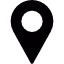 Black map pin icon indicating a location or destination