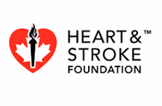 Heart and Stroke Foundation logo with red heart and maple leaf