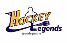 Hockey Legends logo with stylized player silhouette and text