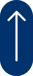 Blue rounded icon with white upward pointing arrow