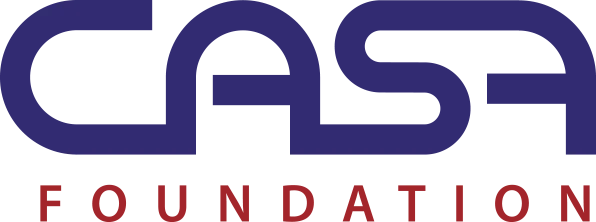 Casa Foundation logo in blue and red typography