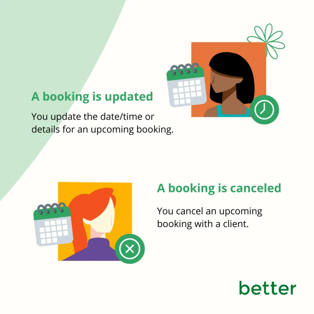 Zaps can be used to update a booking