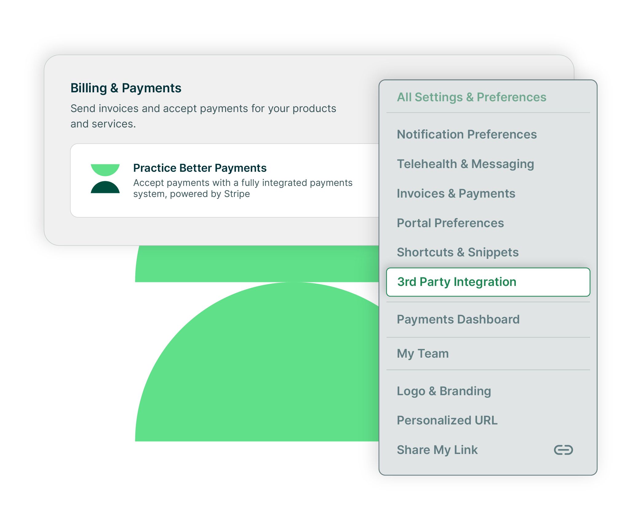 Practice Better's EHR system offers simple, secure payments, right within your dashboard.