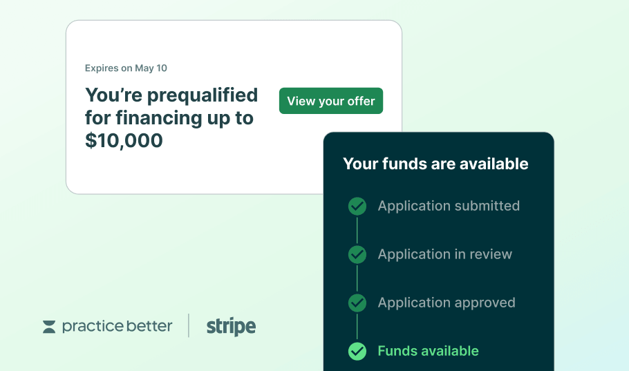 Screengrab showing the confirmation screen in Practice Better Capital, indicating funds are available.