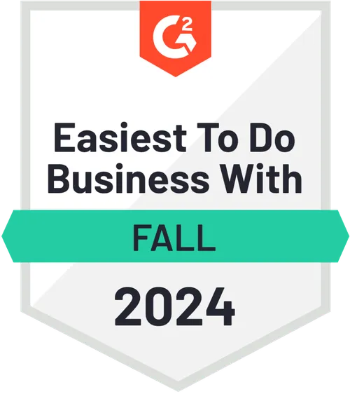 G2 badge for Easiest To Do Business With